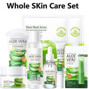 8Pcs Aloe Vera Skin Care Set - Face Care Kit With Cleanser, Mask, Toner, Serum, Lip Balm, Eye Cream, Moisturizer for Women...