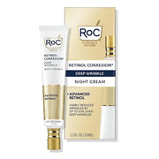 RoC Retinol Correxion Deep Wrinkle Anti-Aging Night Cream, Daily Face Moisturizer with Shea Butter, Glycolic Acid and Squa...