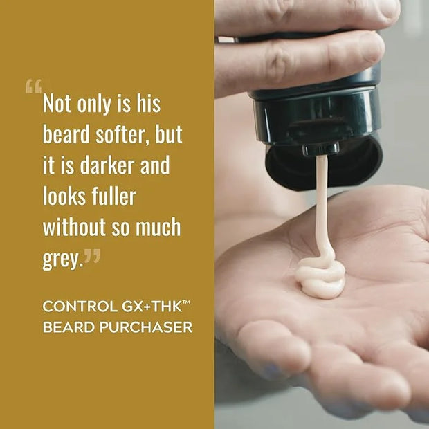JUST FOR MEN Control GX + THK Thickening Beard Wash with Grey Reduction, Alpha Keratin Helps Beard Growth, Thickens Hair U...