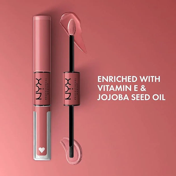 NYX PROFESSIONAL MAKEUP Shine Loud, Long-Lasting Liquid Lipstick with Clear Lip Gloss - Cash Flow (Light Dusty Rose) - Pro...