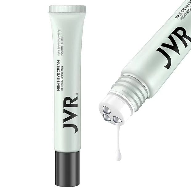 JVR Caffeine Eye Cream and Under Eyes Roller for Dark Circles and Puffiness, Fine Lines, Under-Eyes Bags, Eye Serum with V...