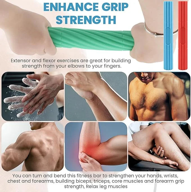 3pcs Flex Bar Tennis Elbow Therapy Bar 3 Resistance - Product Image