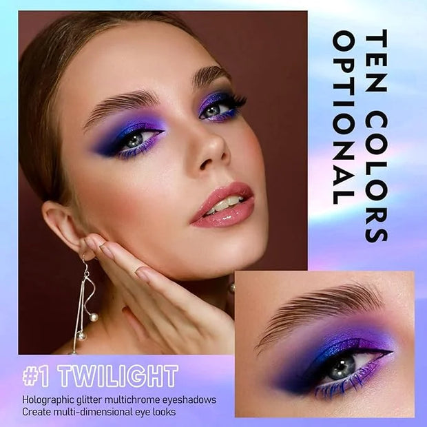 MAKI YIKA Glitter Eyeshadow Purple Liquid Multichrome Eyeshadows Long Lasting Metallic Chameleon Eye Shadow Holographic Ey...