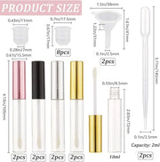 GORGECRAFT 8PCS 10ml Empty Lip Gloss Tubes with Wand Tip Refillable Lipgloss Balm Bottle Clear Plastic Cosmetic Gloss Cont...