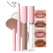 3-in-1Natural Nude Matte Lip Stain Kit | Waterproof Lip Liner + Hydrating Matte Lip Gloss + Nourishing Lip Oil | Long Last...
