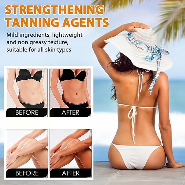 Luxury Intensive Tanning Gel,Natural Tanning Accelerator Cream,Beauty Brown Tanning Gel, Dark Tanning Gel Celyn Tanning Cr...
