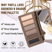 6 Colors Mini Naked Eyeshadow Makeup Palette Neutral Nude Smoky Eye Shadow Taupe & Brown Matte Make Up Pallet with Mirror ...