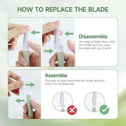 Dermaplane Razor - Facial Hair Removal Tool with 8 Refill Blades, Exfoliating Dermaplaning Tool for Face, Eyebrow Razor wi...