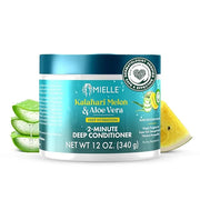 Mielle 2-Minute Deep Conditioner - Kalahari Melon & Aloe Vera Moisturizing Hair Conditioner for Dry, Curly and Textured Ha...