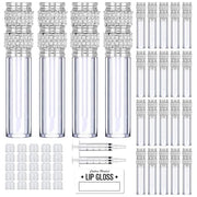 AMORIX 24 Pack 5ml Lip Gloss Tubes with Wand Pearl Style Lip Gloss Containers Lipgloss Bottles with 2pcs Syringes + Labels...