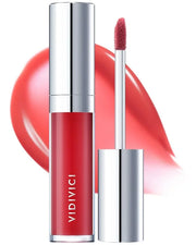 VIDIVICI Millennial Lip Oil #03 Merry Rose - Non-Sticky Dewy Gloss for Moisturized & Voluminous Lips - Natural Rosy Red Co...