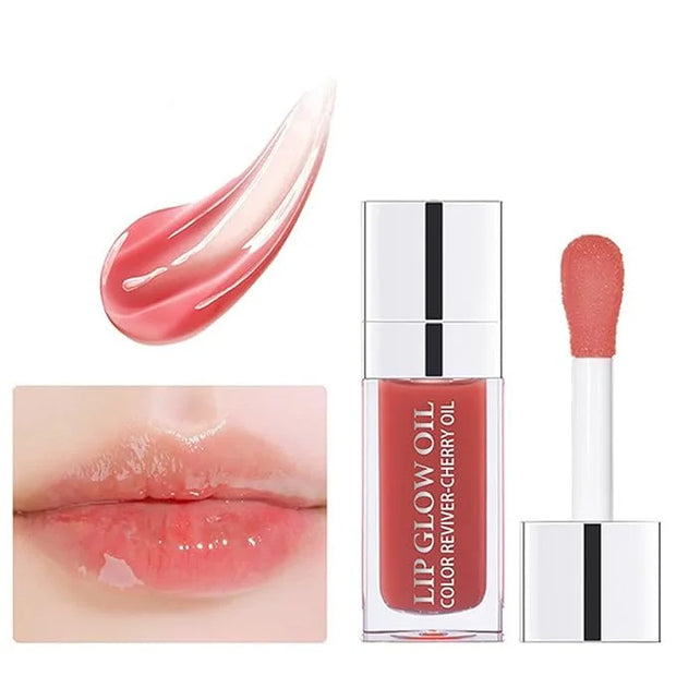Hydrating Lip Glow Oil Set, Plumping Lip Oil Moisturizing Nourishing Shiny No-Sticky Transparent Tinted Lip Gloss Balm, Na...