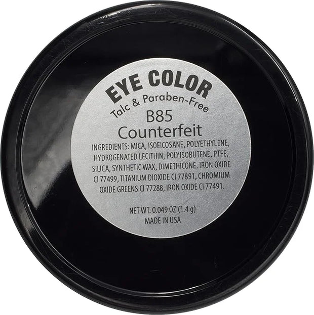 Counterfeit Shimmering Deep Forest Green Blue Grey Pressed Powder Single Vegan Eyeshadow; Talc, Paraben & Cruelty Free - P...