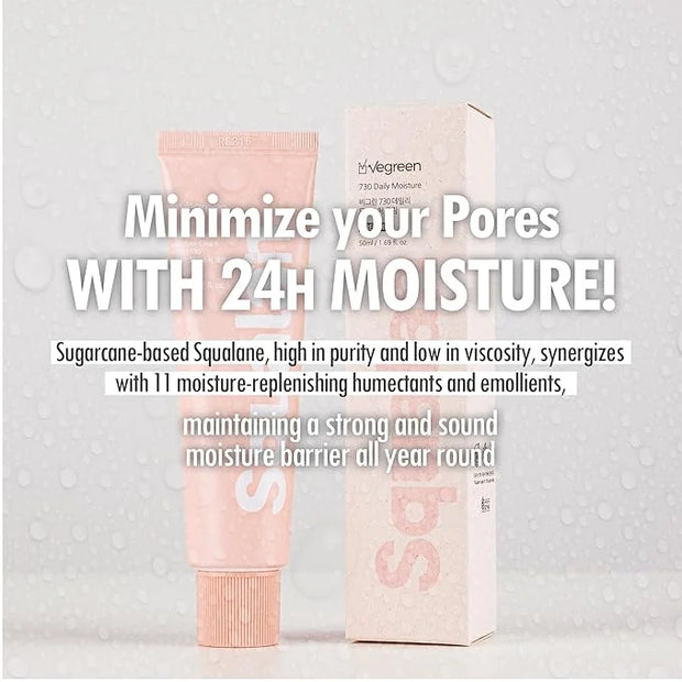 VEGREEN Daily Face Moisturizer Cream Enriched w/Squalane | Lightweight & Hydrating Face Moisturizer for Dry Skin & Combina...