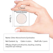 Monochrome Pressed Eyeshadow, Waterproof Neutral Powde Mini Shimmer Silver White Eyeshadow, sombras para ojos, Talc, Parab...