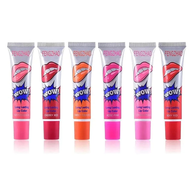 6 Colors Tattoo Magic Color Lip Stain Tint Long Lasting Lip Gloss Sets for Women Peel Off Colored Matte Sexy Color - Produ...