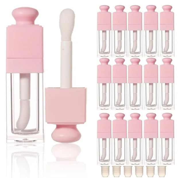 COSIDEA 18PCS Empty 8ML Square clear Lip Gloss Tube Silver big doe foot wand lipgloss tubes for Lip oil tint bottles conta...