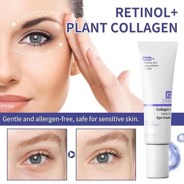 Retinol Under Eye Cream for Dark Circles and Under Eye Puffiness, Eye Repair Cream, 2 PCS Anti-Aging Hyaluronic Acid, Coll...