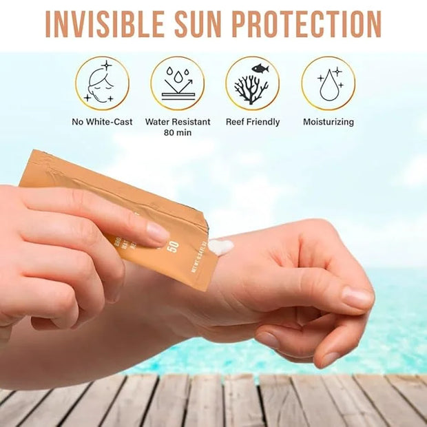 SunsinglesTravel Size Sunscreen, Waterproof/Sweat Proof SPF 50 Protection Fragrance-Free Lotion, PABA-Free Mini Sunscreen ...