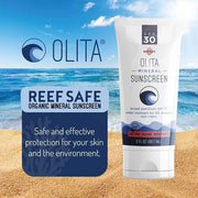 Olita Mineral Sunscreen SPF 30 Lotion - Fragrance Free - 3 oz - Broad Spectrum, Chemical Free, All-Natural, Reef Safe, Org...