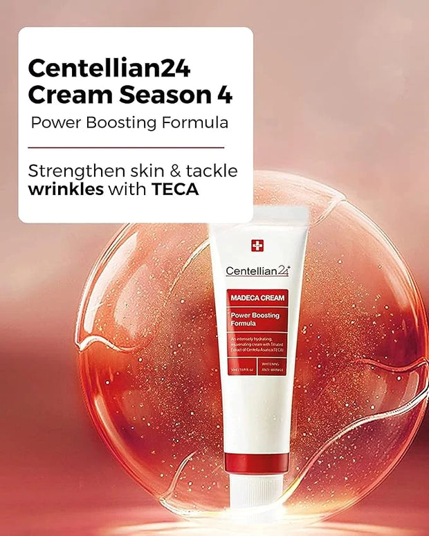 CENTELLIAN 24 Madeca Cream (Season 4, 1.7+1.7fl oz) + Expert Serum (Season 1, 0.23fl oz x 4pcs) - Korean Skin Care Set for...