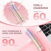 2 in 1 Bikini Trimmer for Women, Dual Head Electric Razor, IPX7 Waterproof Wet/Dry Use Women Electric Shaver, Painless Bod...