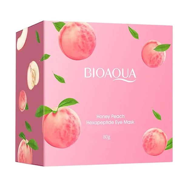 BIOAQUA Honey Peach Hexapeptide Eye Mask Patches Moisturizing Firming Anti-Puffiness Remove Dark Circle Soothing 60pcs/30p...