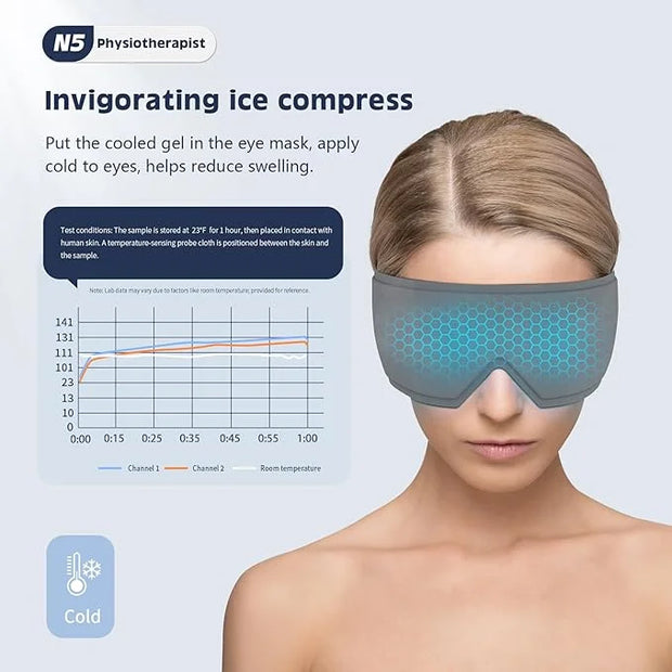 Heating or Cooling Eye Mask for Dark Circles and Eye Neck Padeye Mask Skincare and Puffiness, Intelligent Heating Physical...