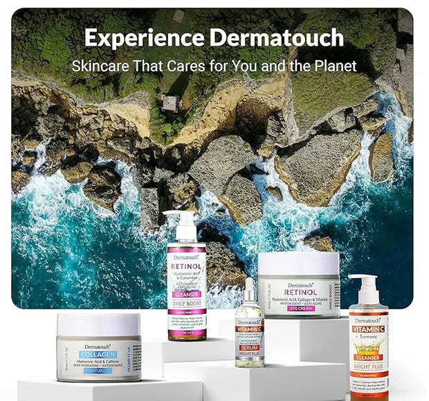 DERMATOUCH Retinol Eye Cream, 1.75 oz - Hyaluronic Acid, Peptides & Vitamins - Made in America - Product Image