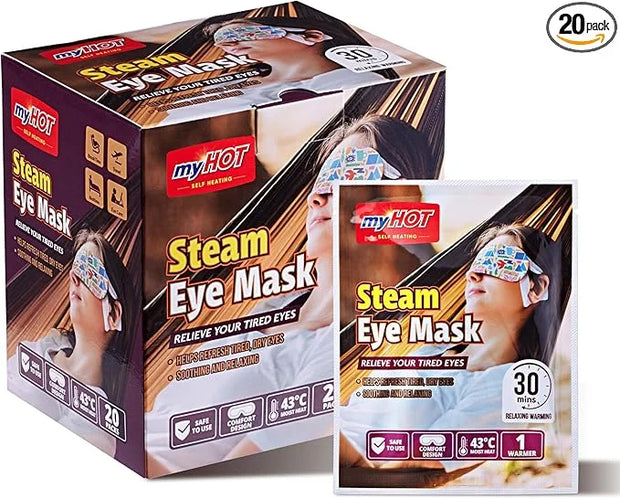 Steam Eye Mask 20 Pack – Warm Compress Eye Cover for Relief for Dry Eyes, Disposable, Sleeping Eye Heater, Spa, Relaxation...