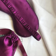 Silk Satin Sleeping Eye Mask, Dark Purple Sleep Eye Mask Night Blindfold for Women and Men, Soft Breathable Blackout Eyesh...