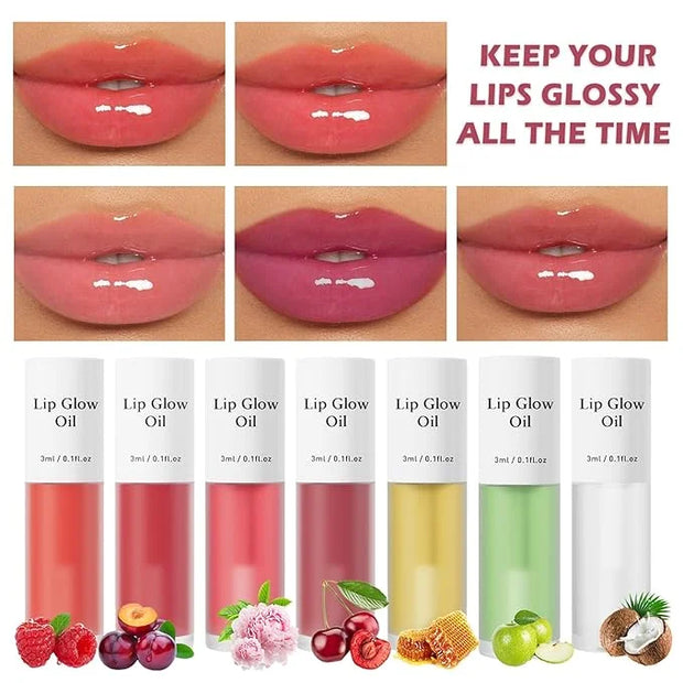 CAHIUYOA Cherry Lip Glow Oil Moisturizing Plumping Lip Gloss Lip Plumper Gloss Lip Oil Tinted Lip Balm Lip Care for Women ...