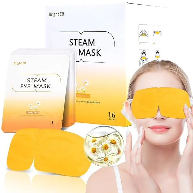 16 Packs Steam Eye Mask, Warm Eye Compress for Dry Eye Sleep Mask, Heated Eye Masks Relaxing Gifts for Women Moist Heat fo...