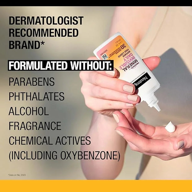 Neutrogena Purescreen+ Invisible Daily Defense Mineral Sunscreen for Face with SPF 30, Broad Spectrum Mineral Sunscreen wi...