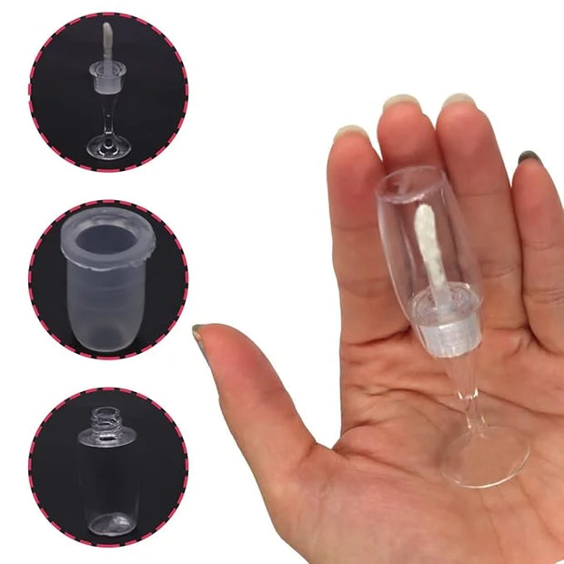 FZBNSRKO 10 Pcs Lip Gloss Tubes Mini Wineglass Shaped Empty Lip Mini Refillable Bottles Lip Gloss Tube Lip Balm Containers...
