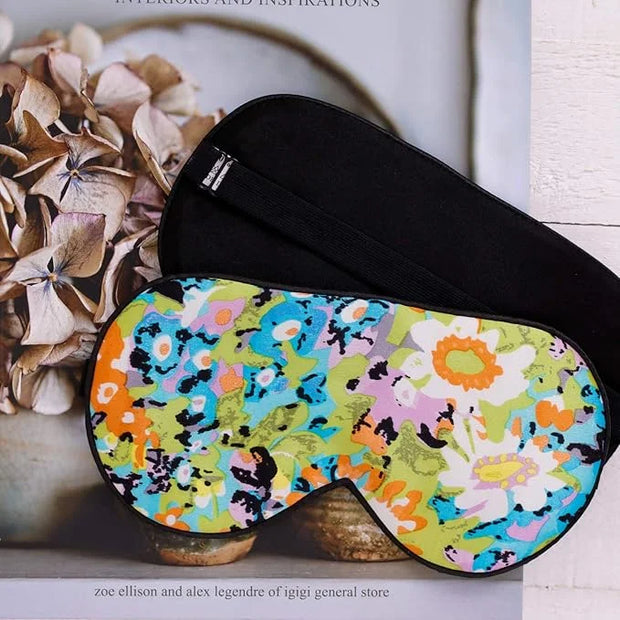 Maxfeel 100% Pure Silk Eye Mask - Sleep Eye Cover in Printed Colors (#17) - Product Image