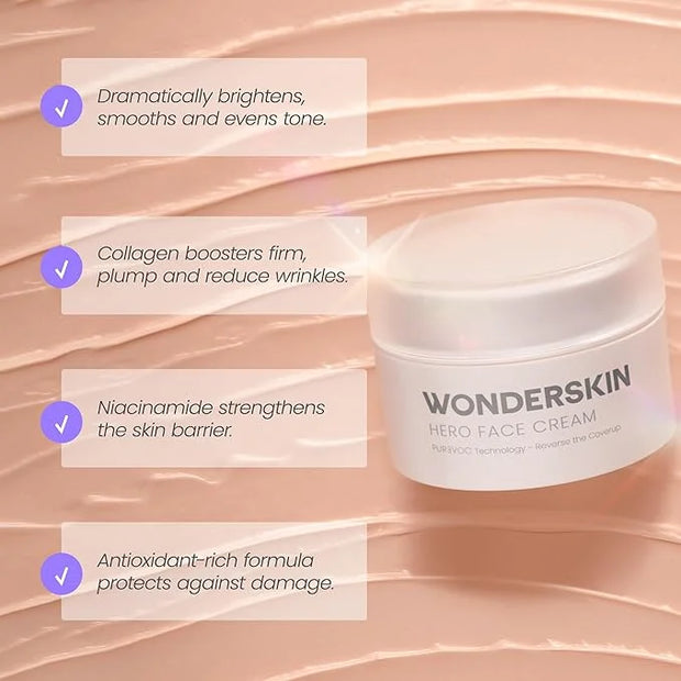 Wonderskin Purevoc Hero Face Cream, Anti Wrinkle Moisturizing Face Cream, Hydrating Moisturizer for Women & Men, Anti Agin...