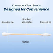 Clean Skin Club Clean Swabs, 2 Pack, 1000 Total Count, One Pointed Tip, Biodegradable + Organic Cotton & Bamboo, Makeup & ...