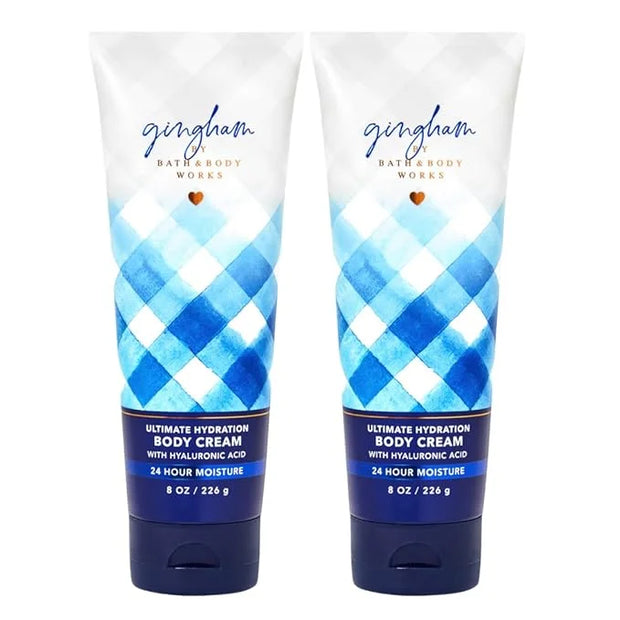 Bath and Body Works Gingham Body Cream Ultimate Hydration Gift Set For Women 2 Pack 8 Oz. (Gingham) - Product Image