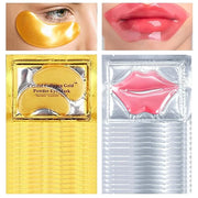 30PCS Lip Mask & Under Eye Mask, 24K Under Eye Patches for Puffy Eyes, Pink Lip Masks Skincare, Effectively Moisturizing t...