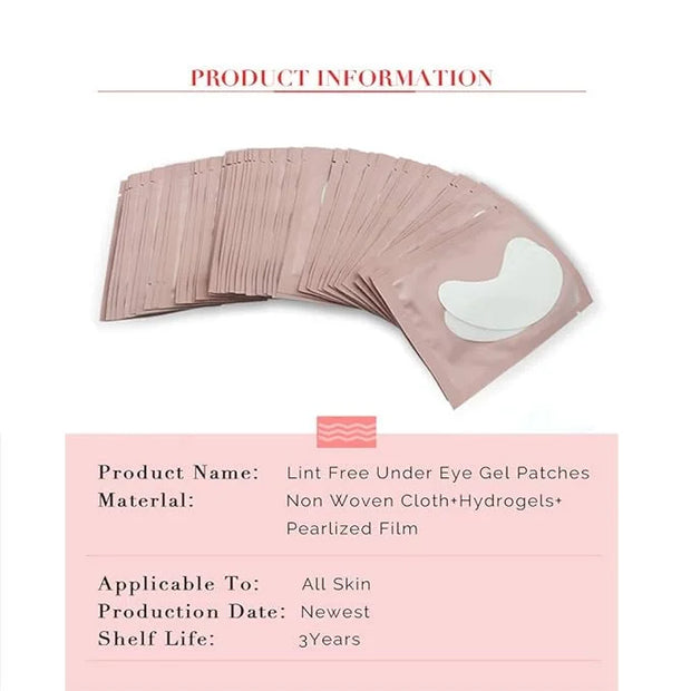 100 Pairs Set, Under Eye Pads for Eyelash Extensions Lint Free Eye Gel Patches Premium Collagen Lash Pad Eye Mask Makeup T...
