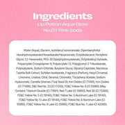 Lip Potion Aqua Glow No.7 Pink Soda | Hydrating, Non-Sticky Gloss with Sheer Radiance | 0.3 Oz - Product Image
