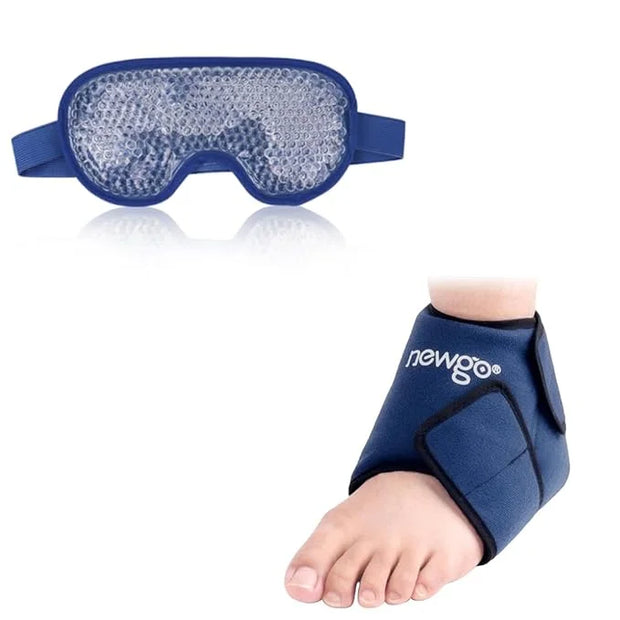 NEWGO Bundle of Cooling Eye Mask and Ankle Ice Wrap Blue - Product Image