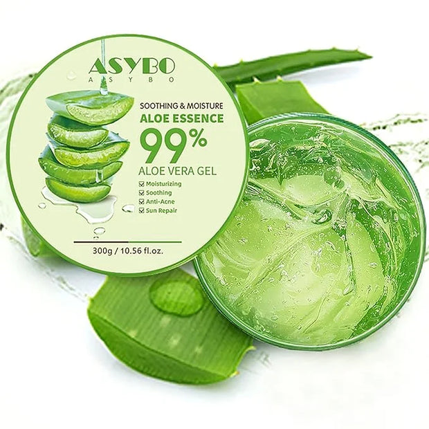 300 ML Natural Aloe Vera Gel -Organic Moisturizing Cream, Soothing and Hydrating, Sunburn and Scar Repair, Care for Face B...