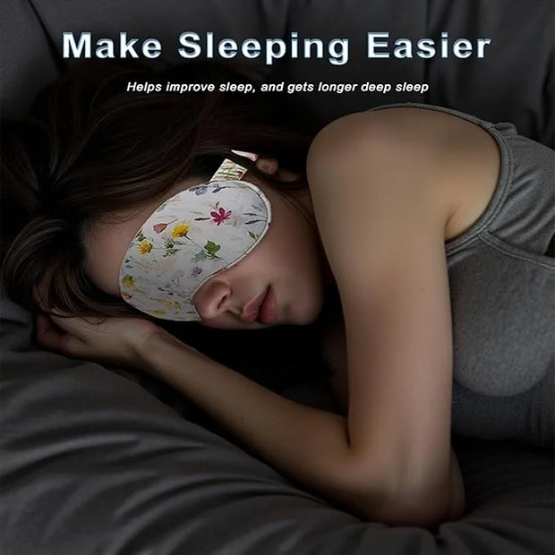 Pure Linen Eye Mask, 100% Linen Eye Mask for Girls,Travel Breathable Sleep Mask,Adjustable Strap, Hypoallergenic, Cooling ...