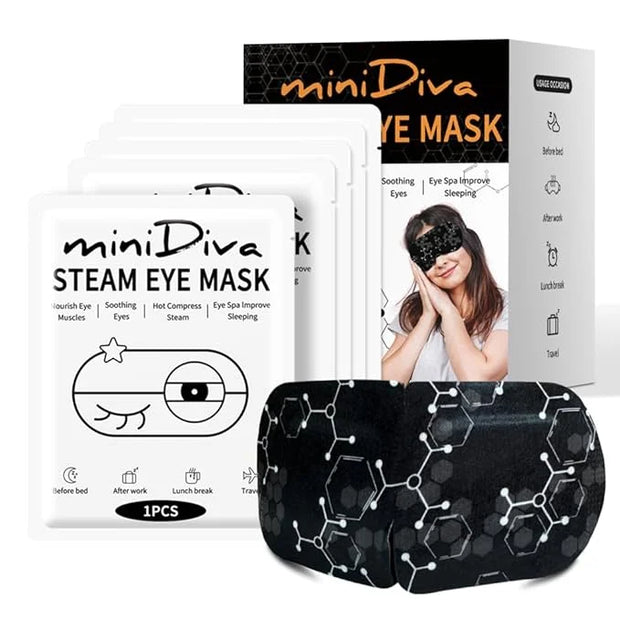 Minidiva Steam Eye Mask for Dry Eyes, 10Pcs Self Heating Spa Warm Eye Mask Relax Sleep Mask, Disposable Heated Eye Mask fo...