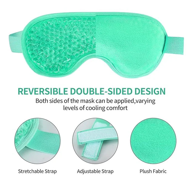2PCS Gel Eye Mask - Reusable Hot/Cold Therapy Gel Bead Mask for Puffiness, Dark Circles, Headaches, & Stress Relief, Cooli...