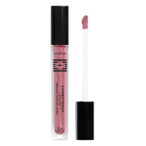 COVERGIRL Exhibitionist Lip Gloss, Short Change, High-Glossy, Cream, 0.99 Fl Oz, Shiny Pink Lip Gloss, Moisturizing Lip Gl...