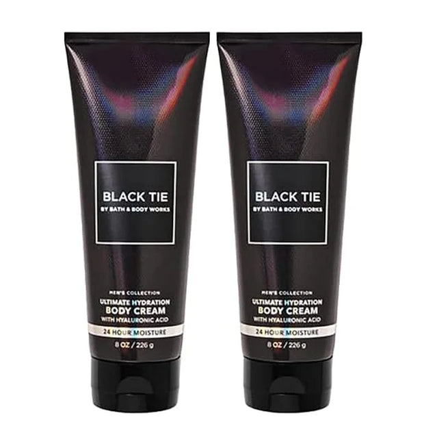 Bath and Body Works Men's Collection Ultimate Hydration Ultra Shea Body Cream 8 Oz 2 Pack (Black Tie) - Product Image