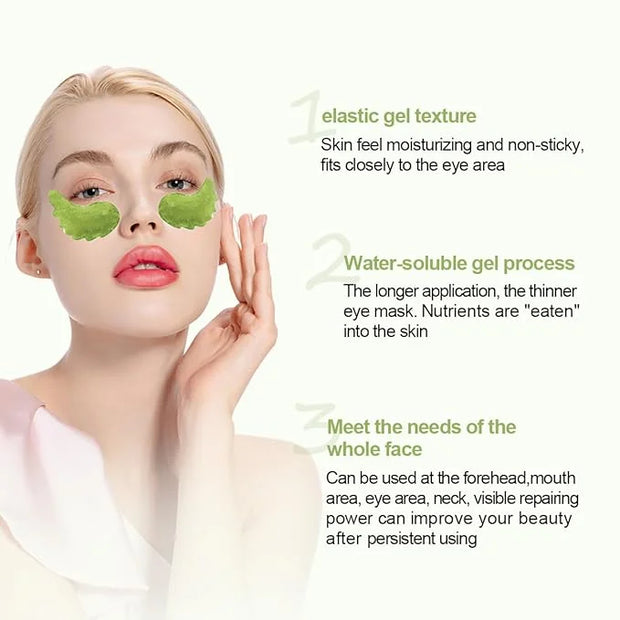12Pcs Under Eye Patches for Dark Circle, Cucumber Moisturizing Hyaluronic Acid Eye Mask, Crystal Angle Wings Mask, Hrydrat...